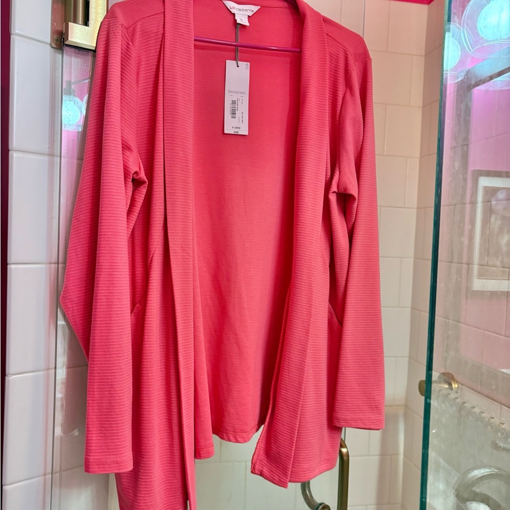 Liz Claiborne Coral Pink Cardigan XL
